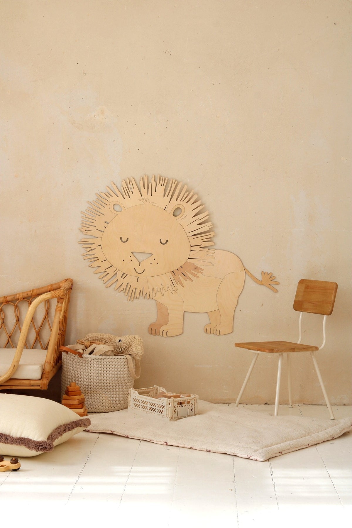 Houten wanddecoratie safari leeuw – afbeelding 2