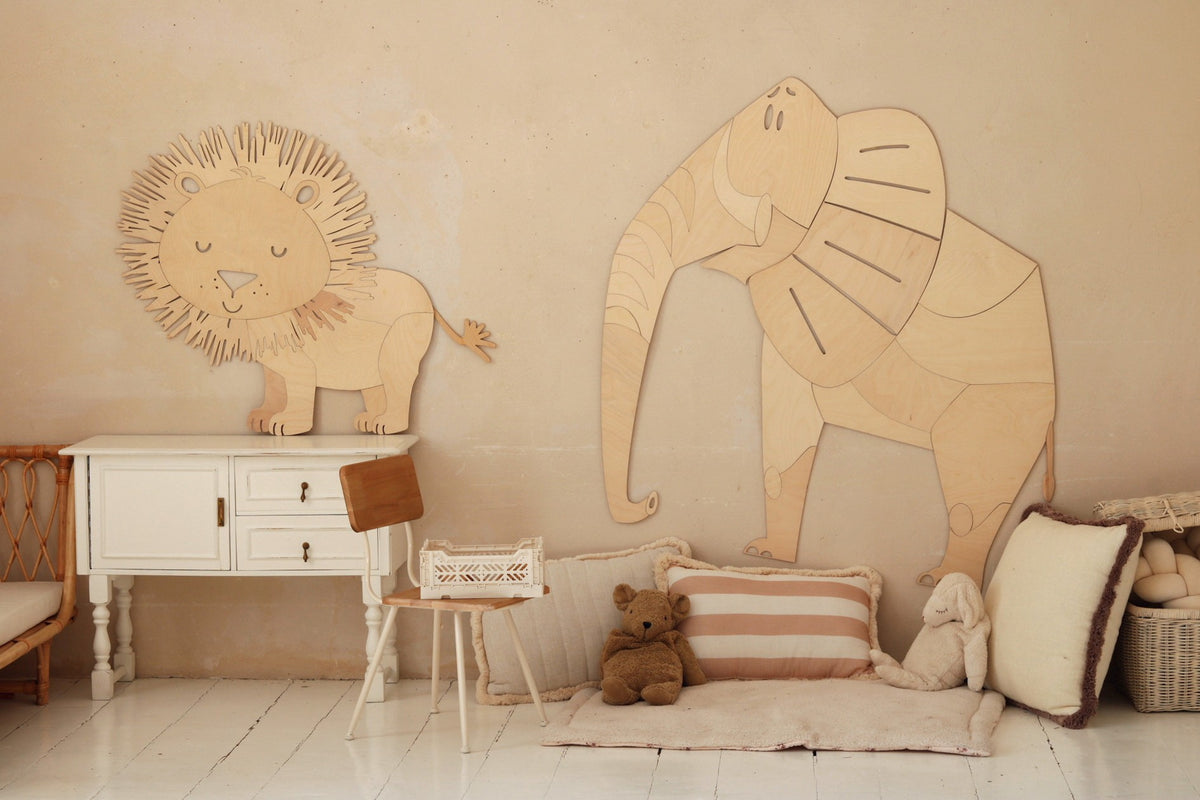 Houten wanddecoratie safari leeuw – afbeelding 5