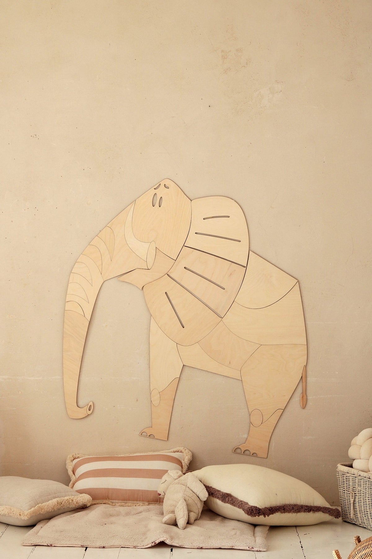 Houten wanddecoratie safari olifant