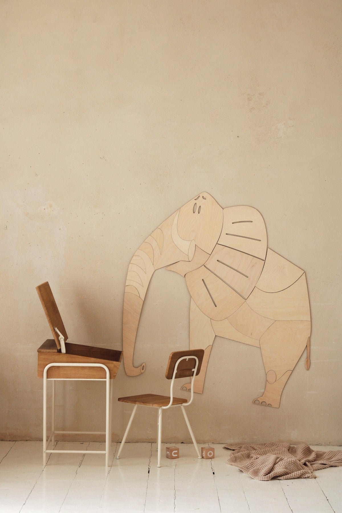 Houten wanddecoratie safari olifant – afbeelding 2