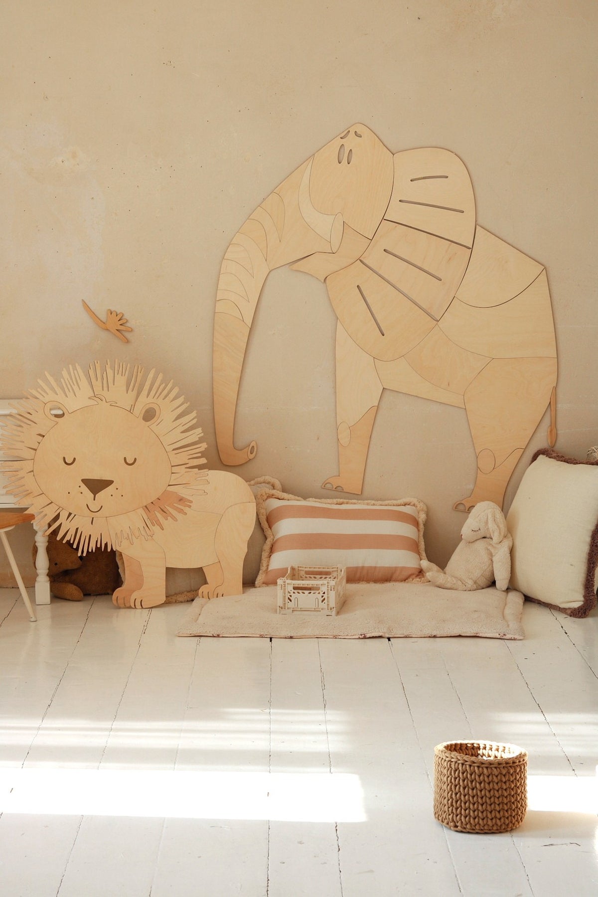 Houten wanddecoratie safari olifant – afbeelding 3