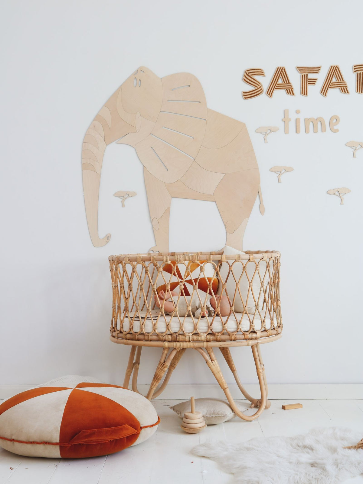 Houten wanddecoratie safari olifant – afbeelding 5