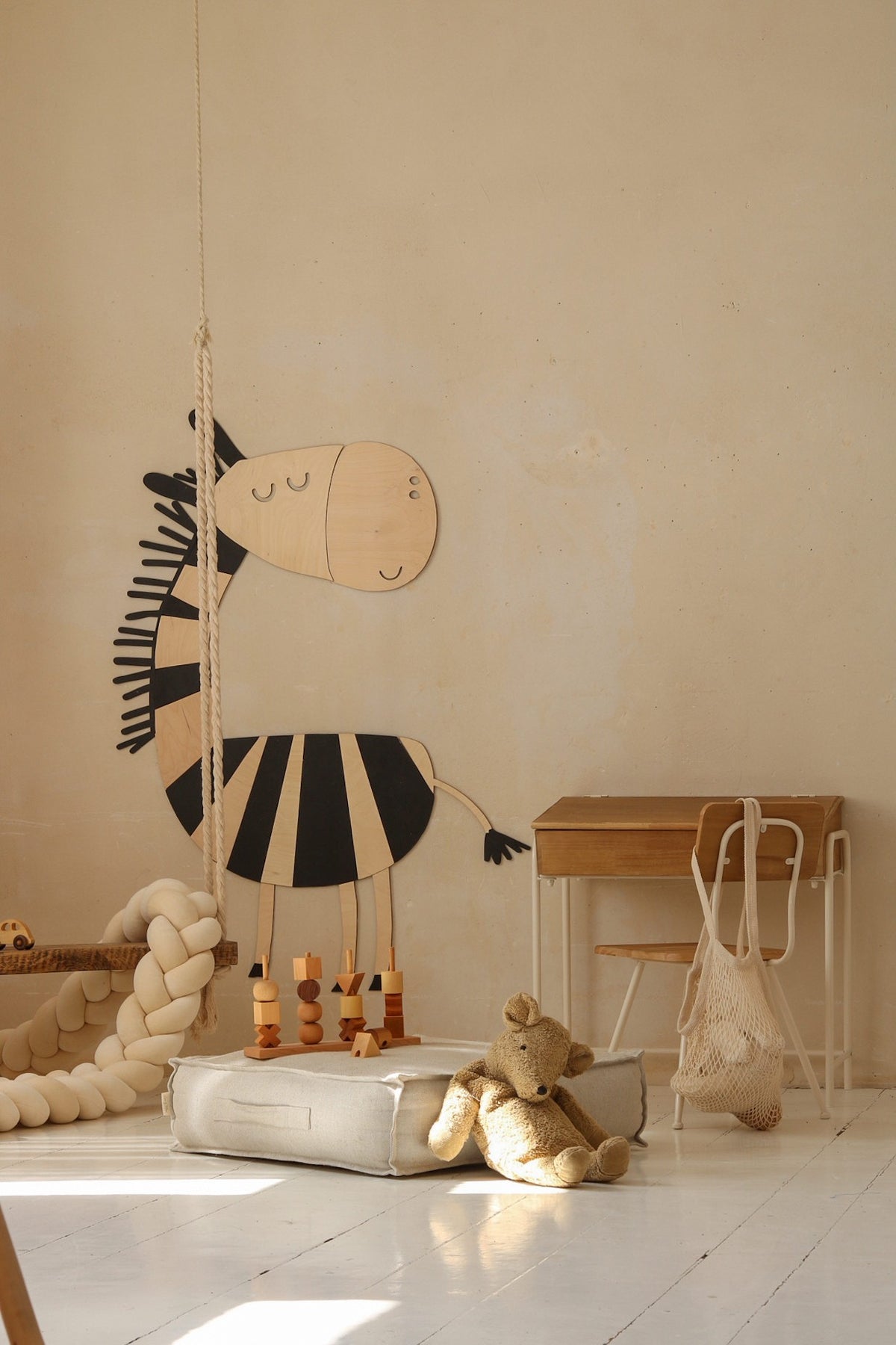 Houten wanddecoratie safari zebra – afbeelding 3