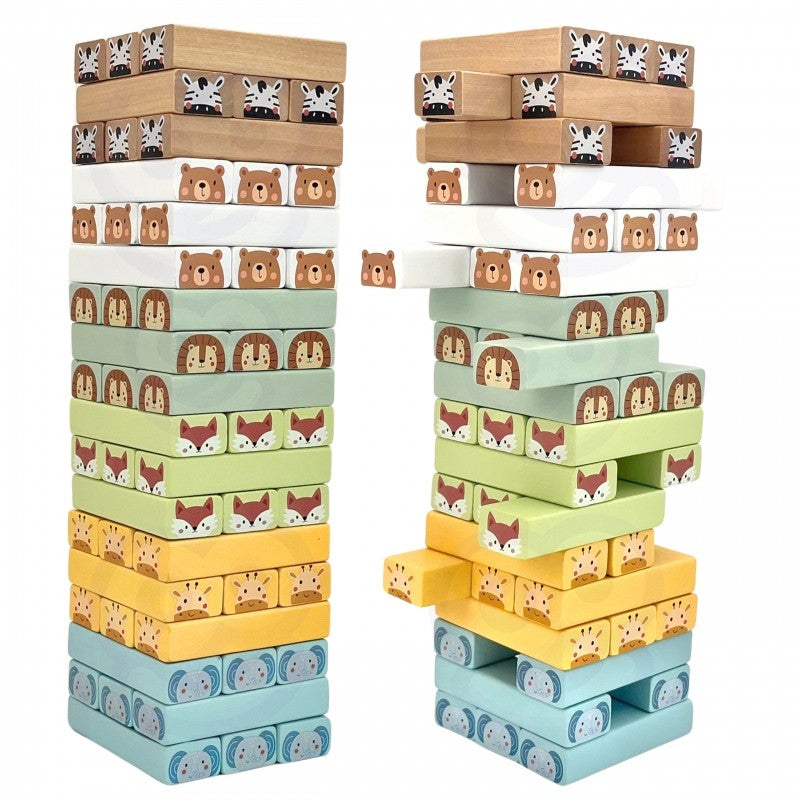 Houten wiebeltoren met dieren – behendigheidsspel – afbeelding 7