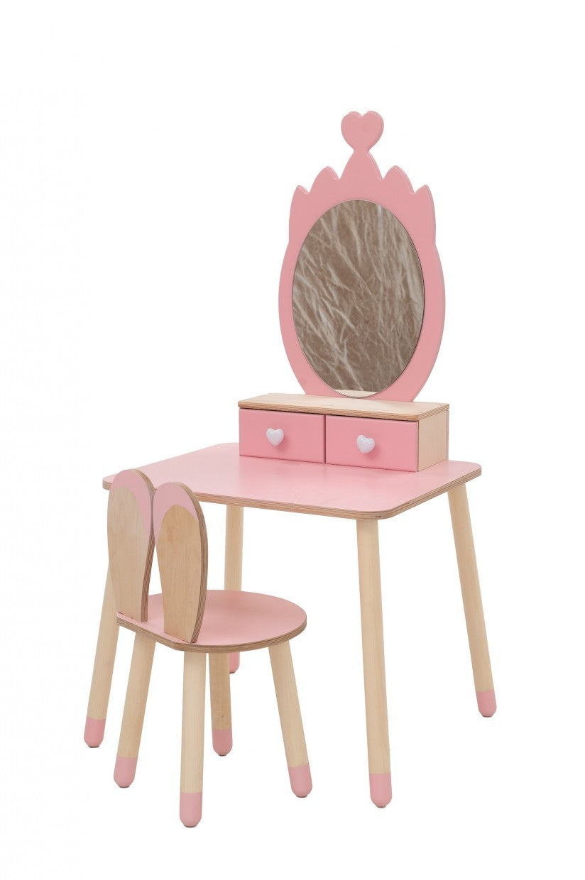 Kaptafel kind met spiegel en stoel – kroon – afbeelding 6
