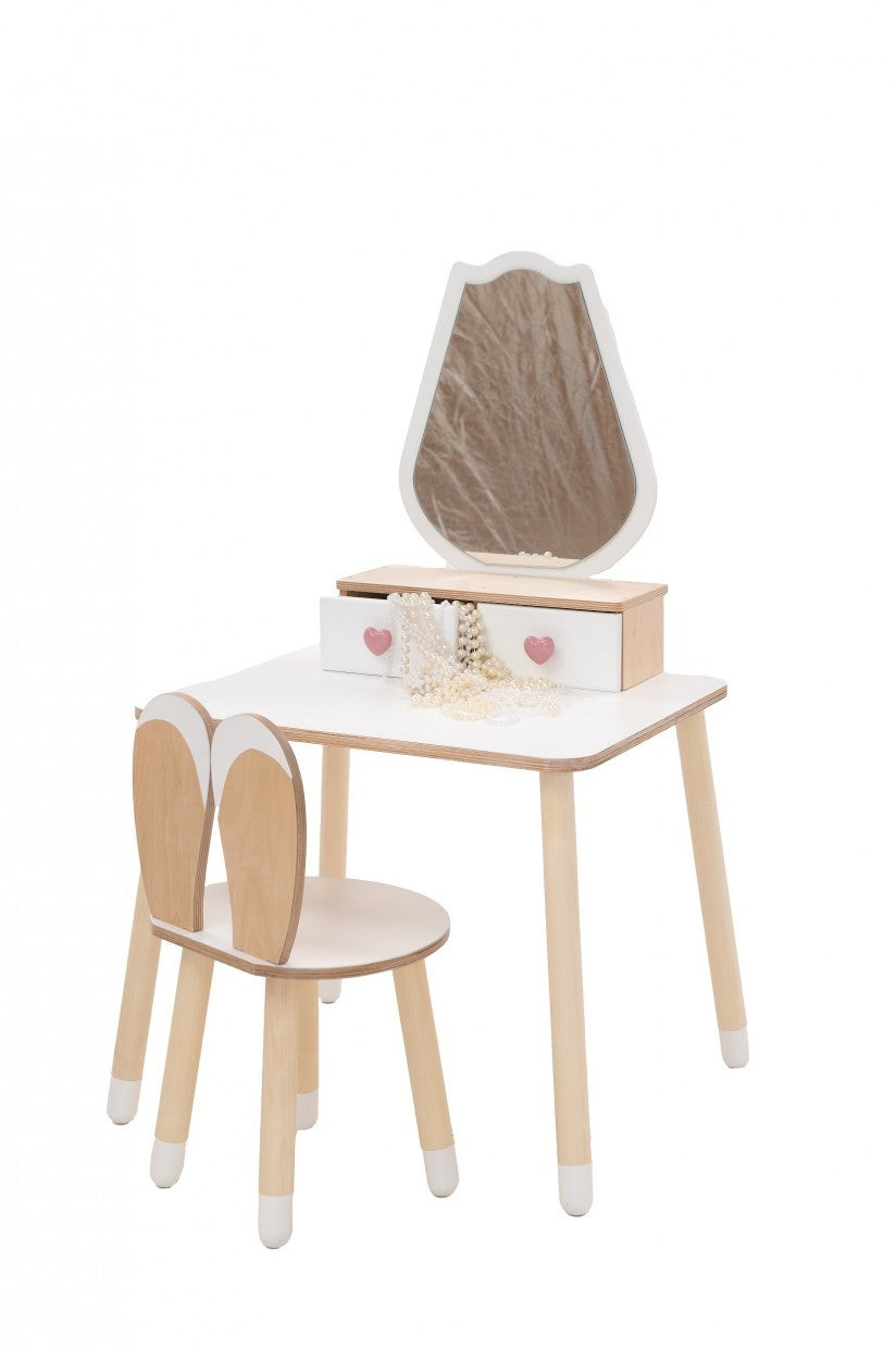 Kaptafel kind met spiegel en stoel – tulp – afbeelding 8