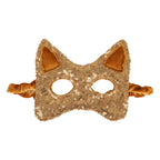 Kattenmasker voor kinderen pailletten goud