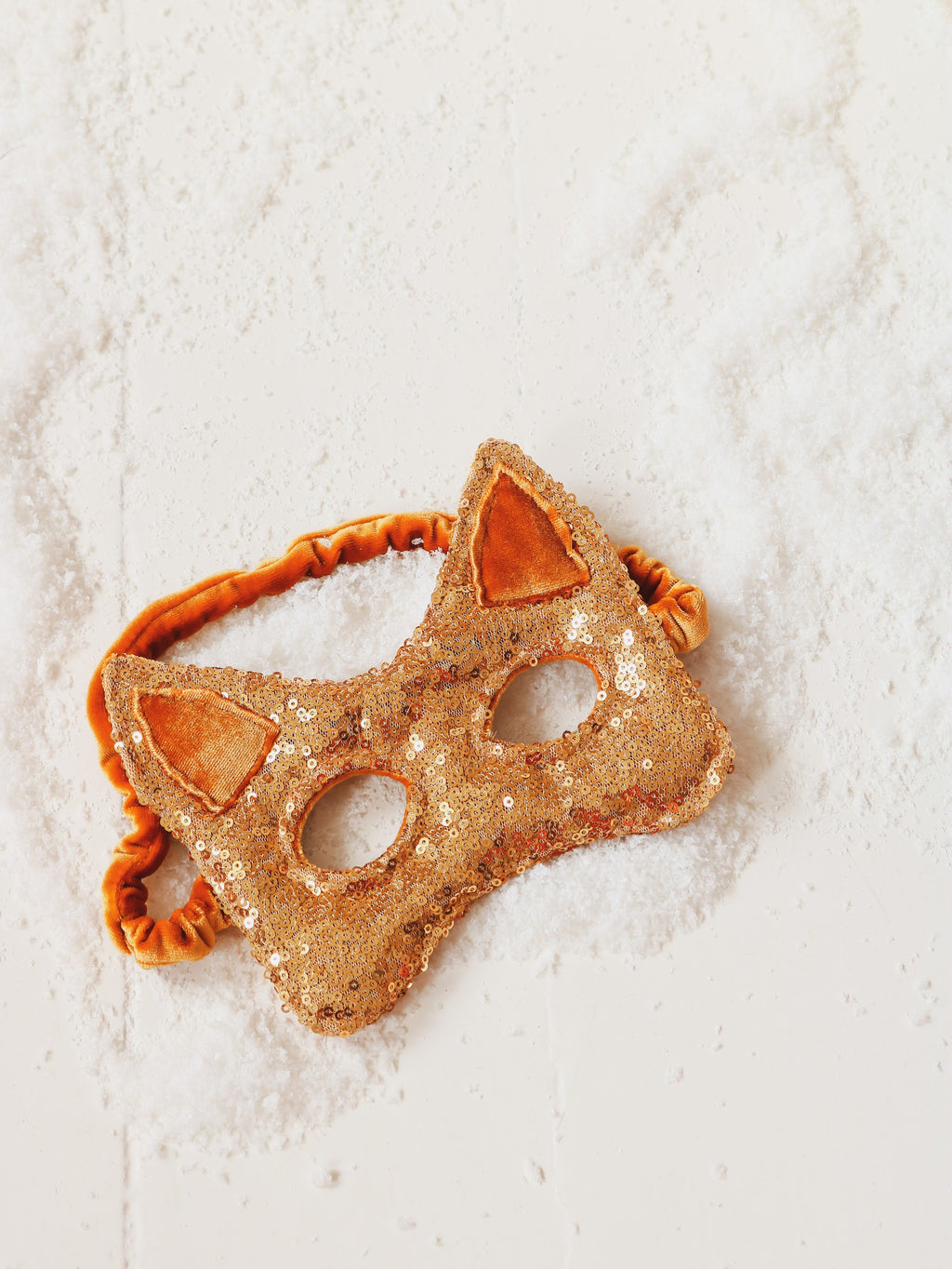 Kattenmasker voor kinderen pailletten goud – afbeelding 4