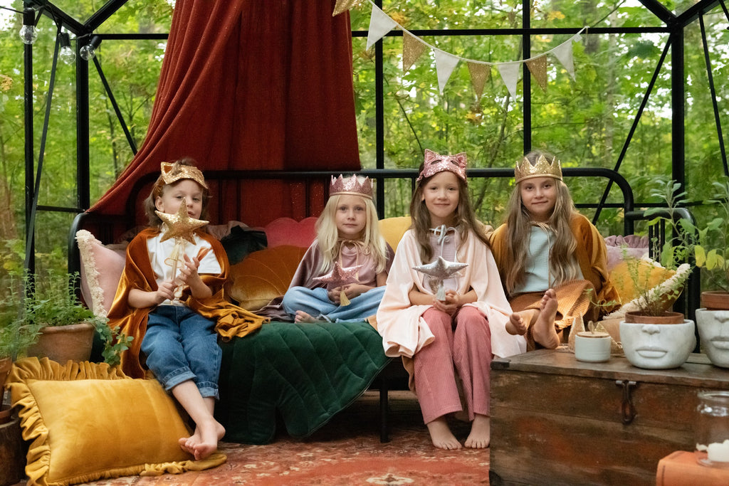 Kattenmasker voor kinderen pailletten goud – afbeelding 7