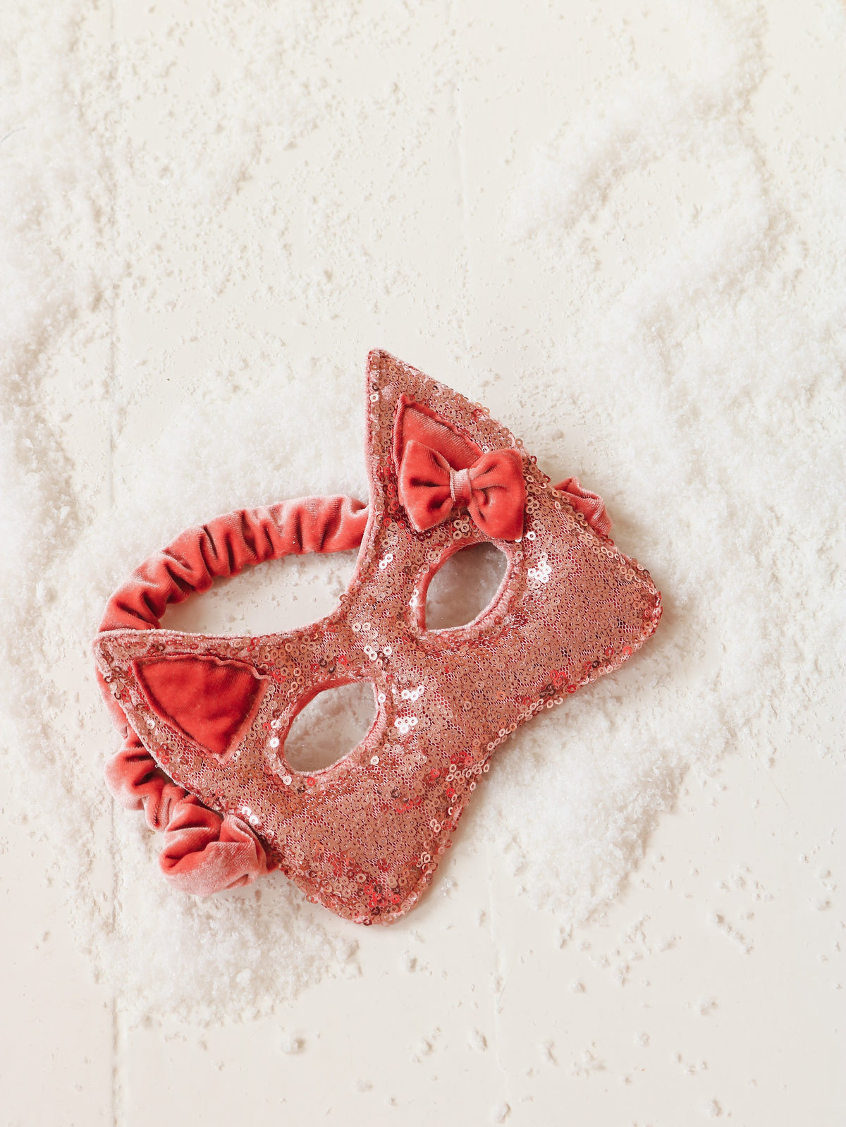 Kattenmasker voor kinderen pailletten roze – afbeelding 4