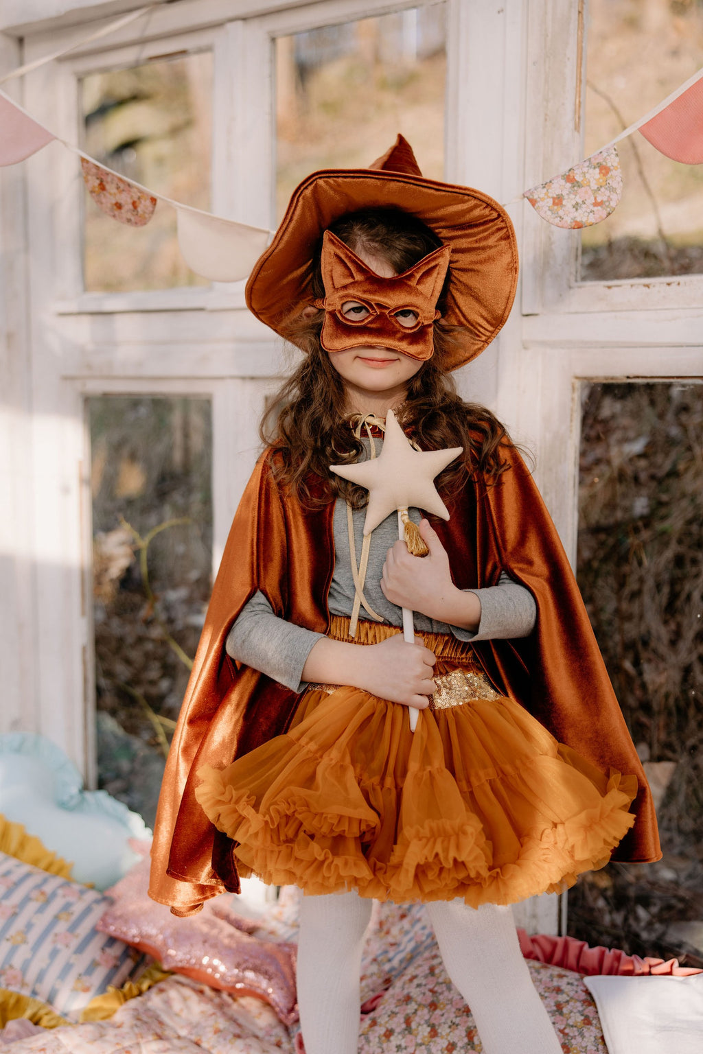Kattenmasker voor kinderen roestbruin – afbeelding 2