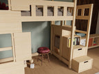 Kinderbed huisje COTTAGE – halfhoogslaper met opbergtrap 90x200 – afbeelding 7
