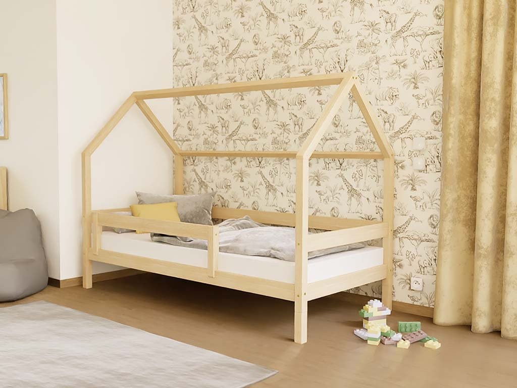 Kinderbed huisje LUCKY met zijdak en hekje – 80 cm breed – afbeelding 7