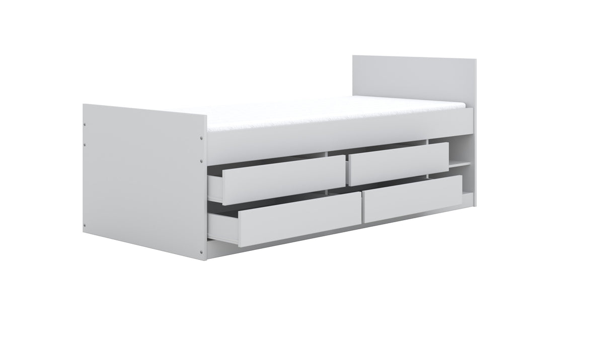 Kinderbed Leon wit met laden en schappen – afbeelding 4