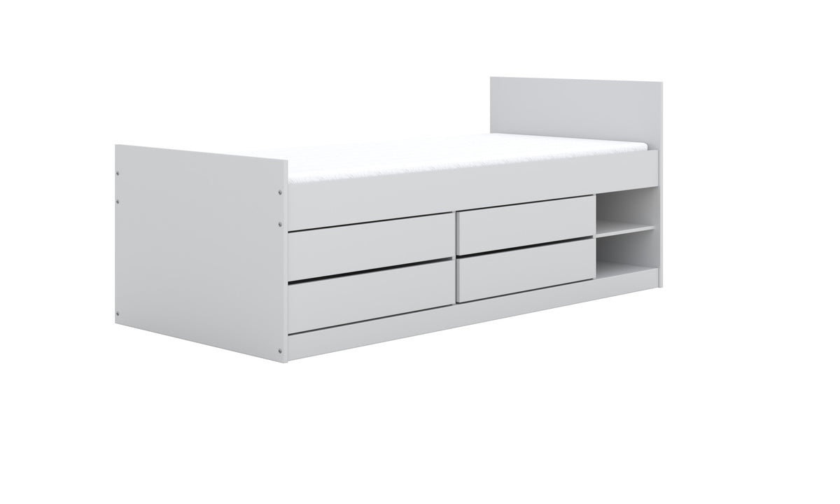 Kinderbed Leon wit met laden en schappen – afbeelding 6