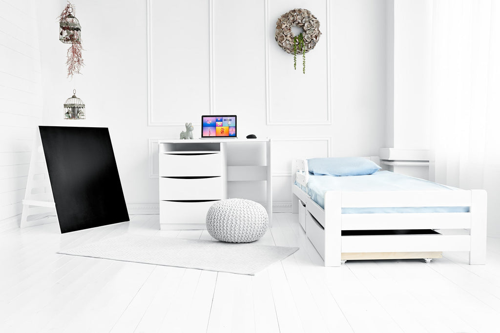 Kinderbed Smart – meegroeibed met commode en bureau wit – afbeelding 2