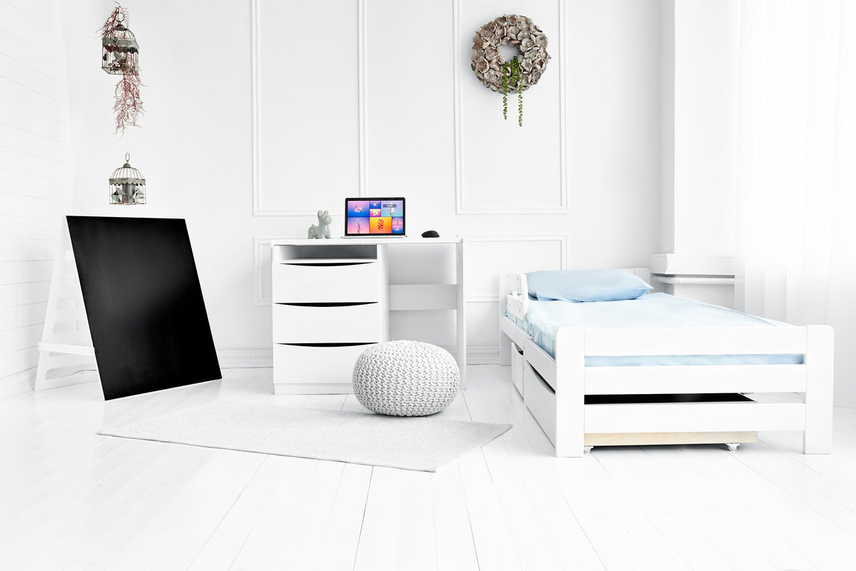Kinderbed Smart – meegroeibed met commode en bureau wit – afbeelding 2