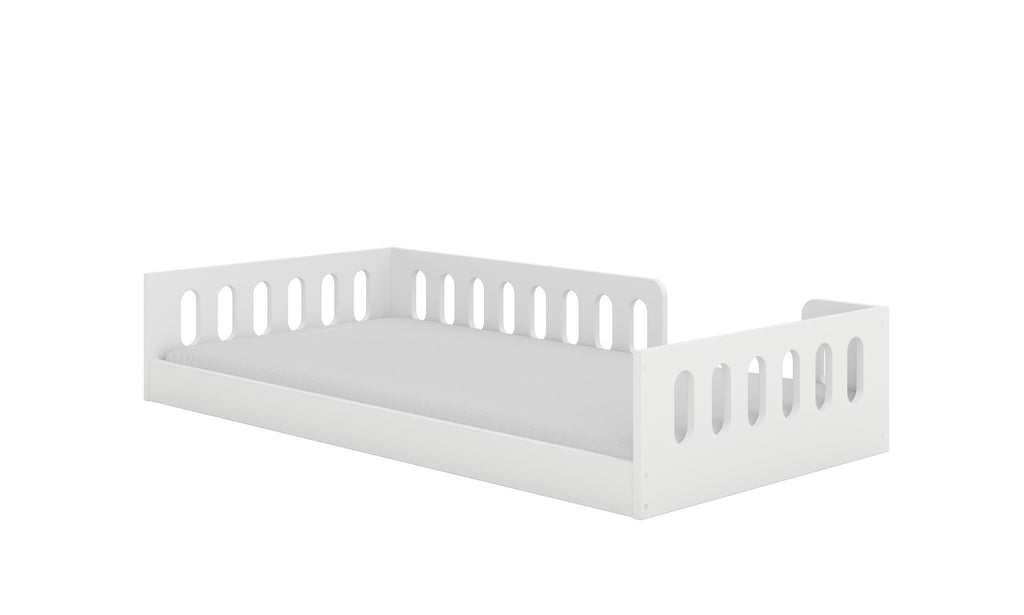 Kinderbed Timon wit – vloerbed met valbeveiliging