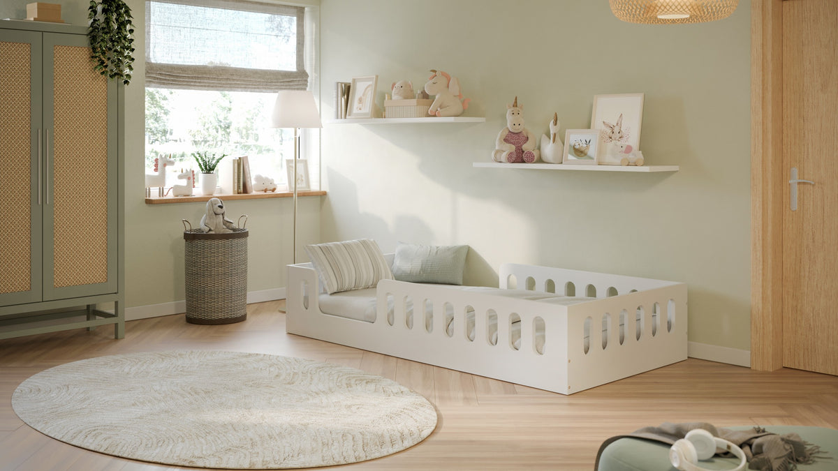 Kinderbed Timon wit – vloerbed met valbeveiliging – afbeelding 6