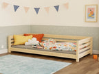 Kinderbed TULY – laag houten bed met hekje, 90 cm breed – afbeelding 3