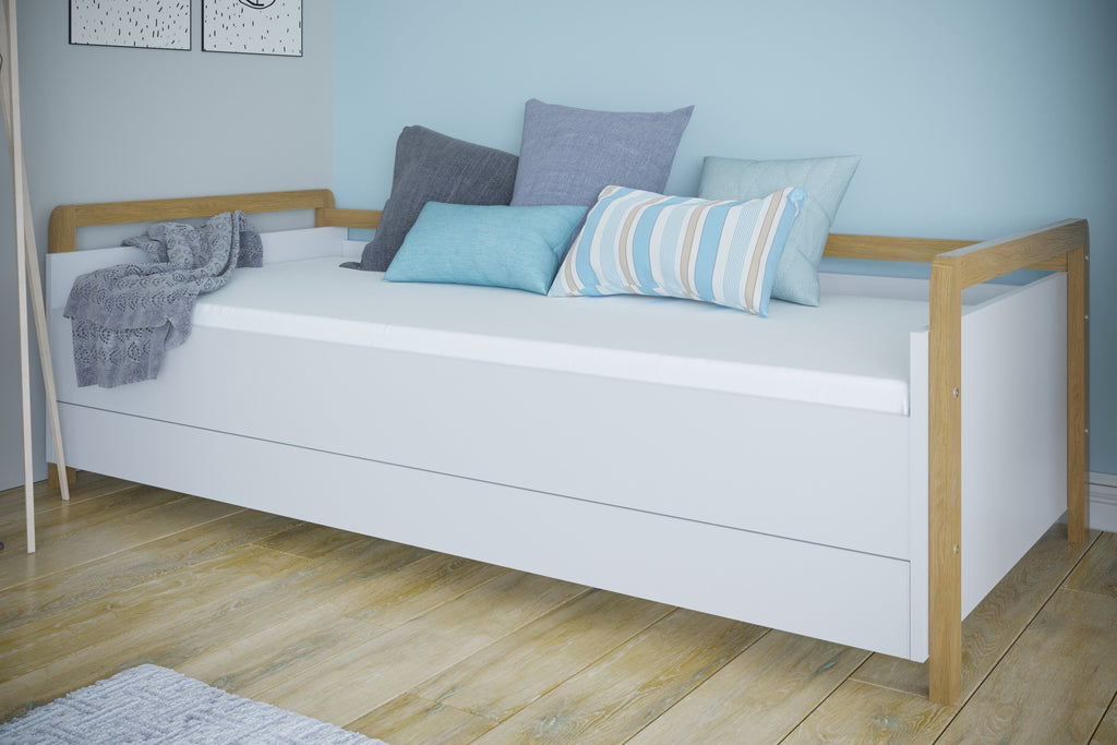 Kinderbed Victor wit – bedbank met lade – afbeelding 4