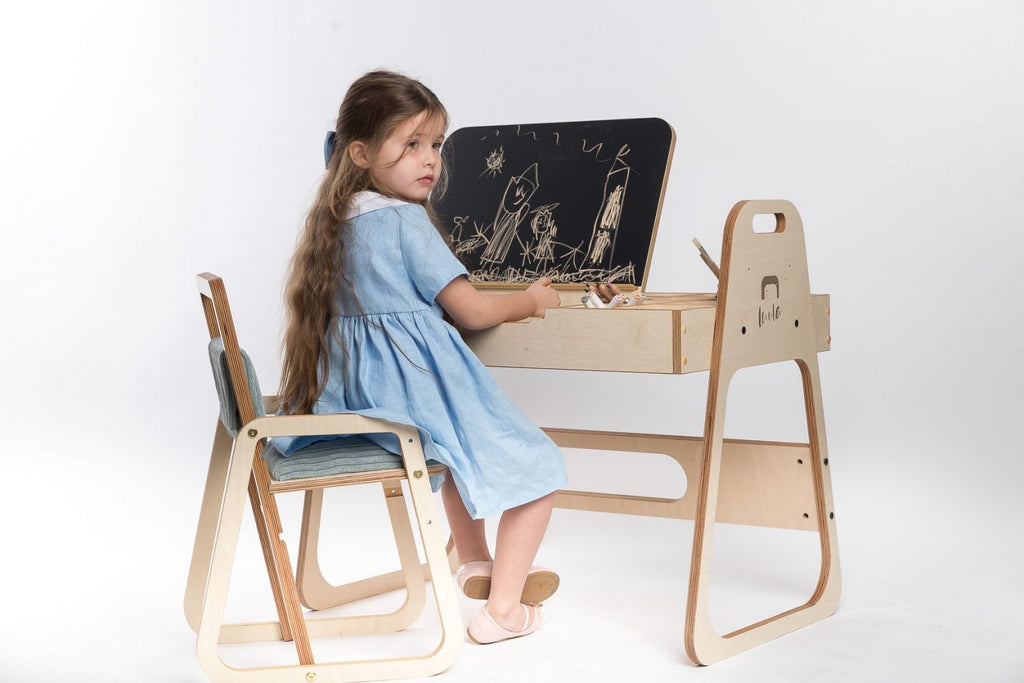 Kinderbureau Julle – multisensorische knutseltafel verstelbaar – afbeelding 12