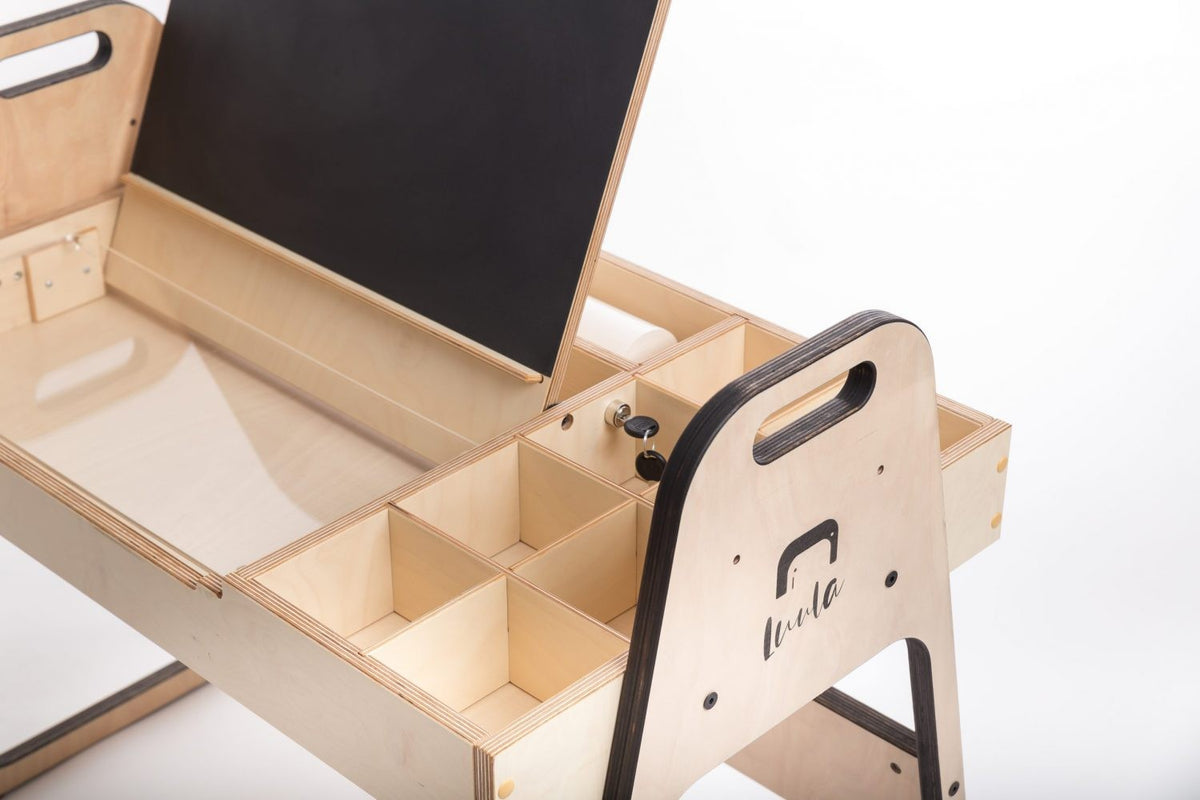 Kinderbureau Julle – multisensorische knutseltafel verstelbaar – afbeelding 3