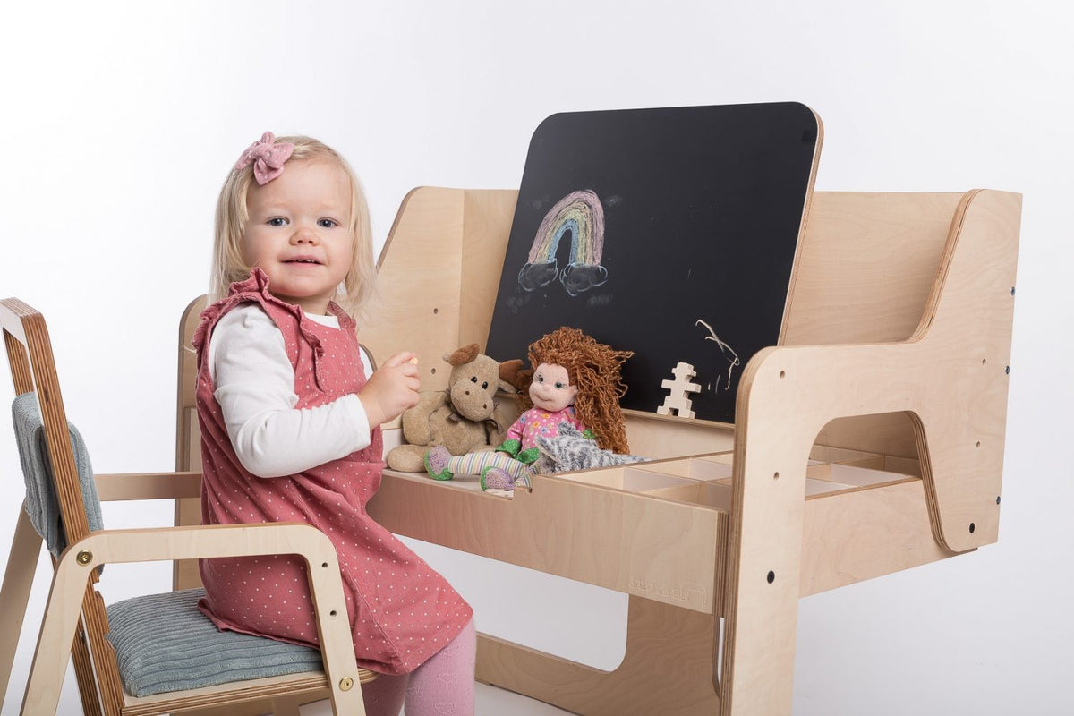 Kinderbureau Luula – multisensorische knutseltafel verstelbaar – afbeelding 12