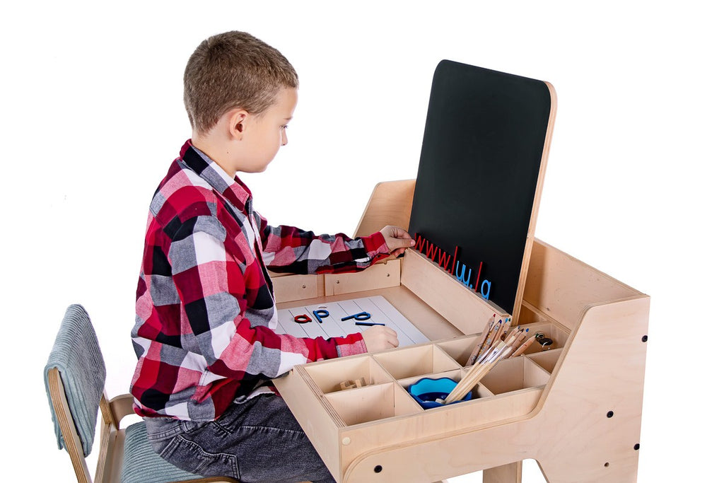 Kinderbureau Luula – multisensorische knutseltafel verstelbaar – afbeelding 7