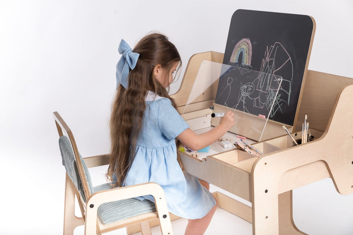 Kinderbureau Luula – multisensorische knutseltafel verstelbaar – afbeelding 8