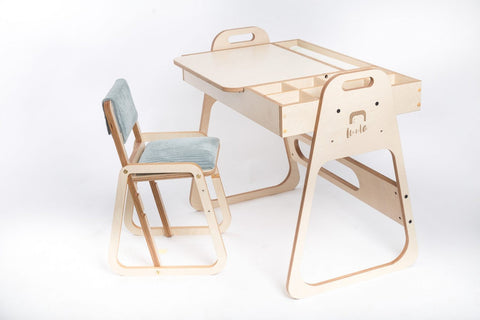 Kindertafel en stoel Julle verstelbaar – mintgroen