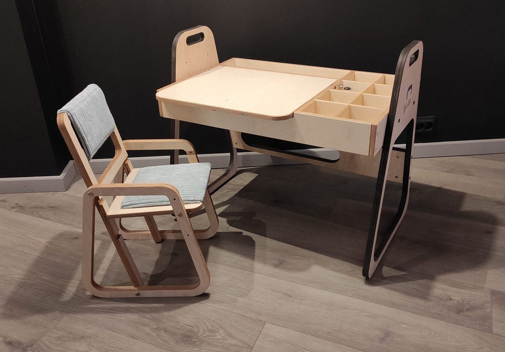 Kindertafel en stoel Julle verstelbaar – mintgroen – afbeelding 11