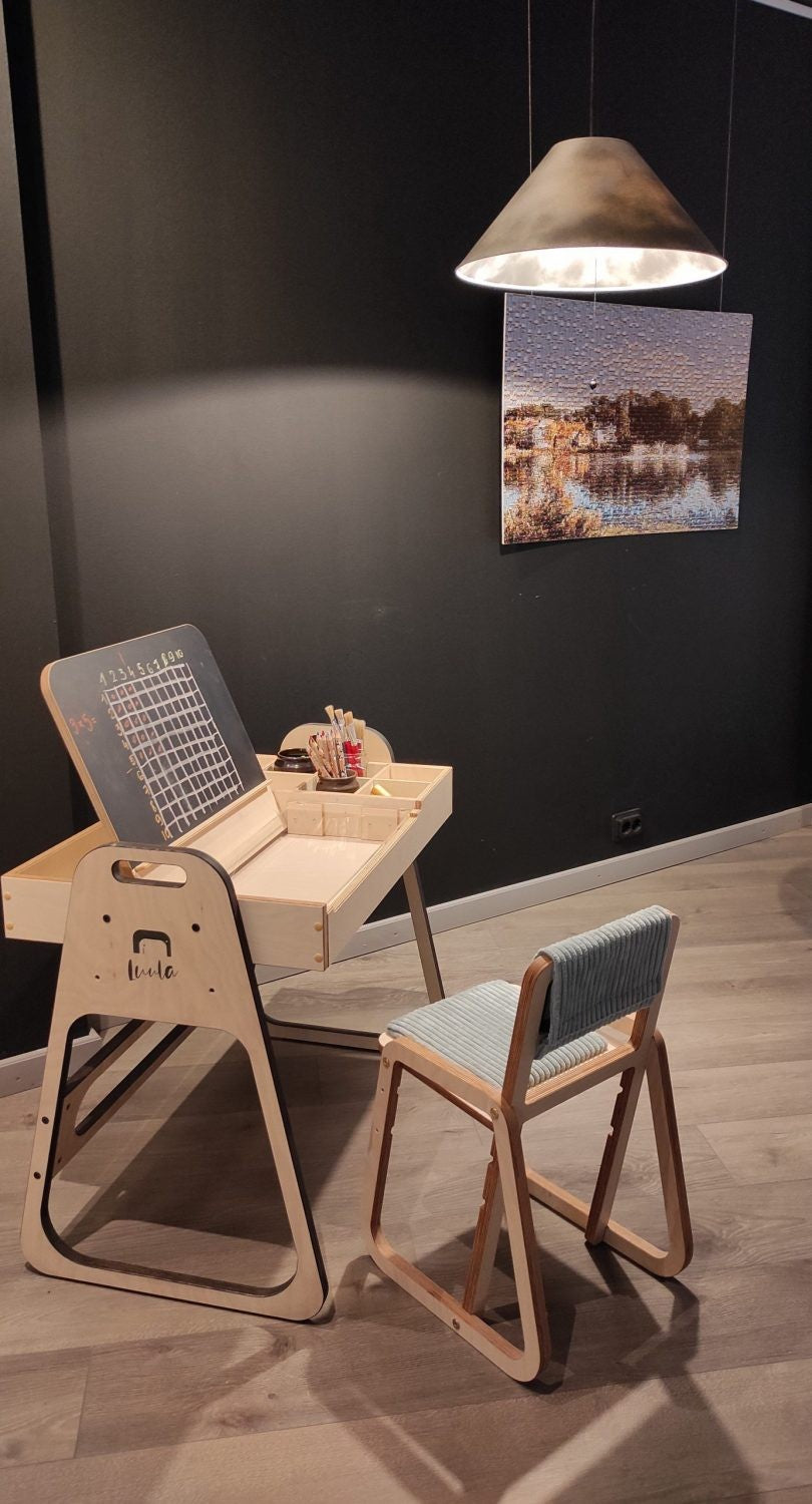 Kindertafel en stoel Julle verstelbaar – mintgroen – afbeelding 9