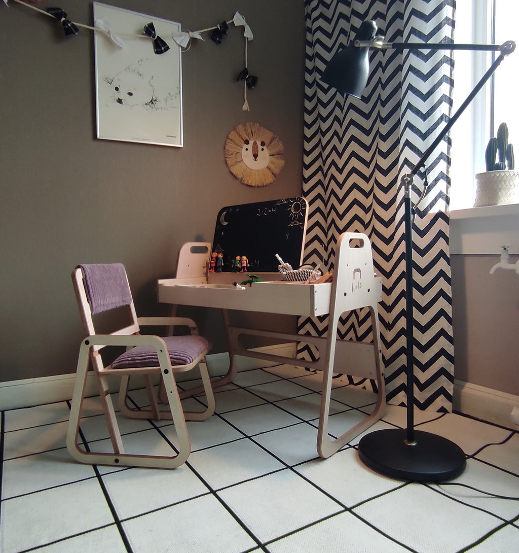 Kindertafel en stoel Julle verstelbaar – roze – afbeelding 2