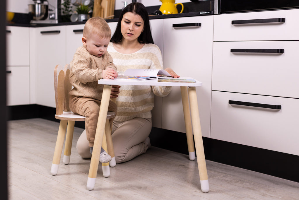 Kindertafel en stoel konijn – houten set in konijnenvorm – afbeelding 7