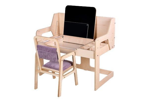 Kindertafel en stoel Luula verstelbaar – roze