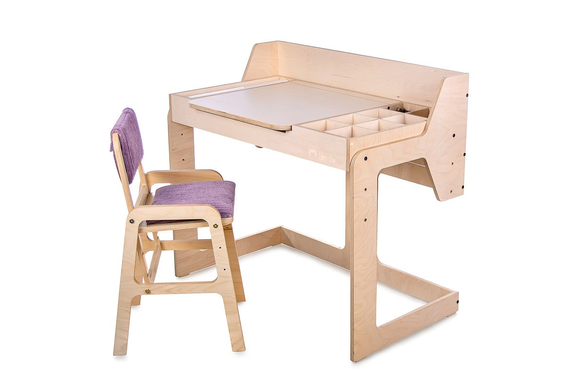 Kindertafel en stoel Luula verstelbaar – roze – afbeelding 2