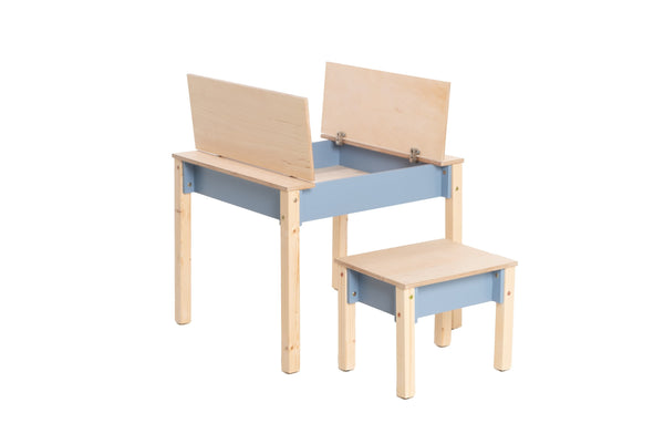 Kindertafel en Stoel met Opbergruimte