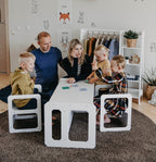 Kindertafel en stoel Montessori – met 2 stoelen – afbeelding 2