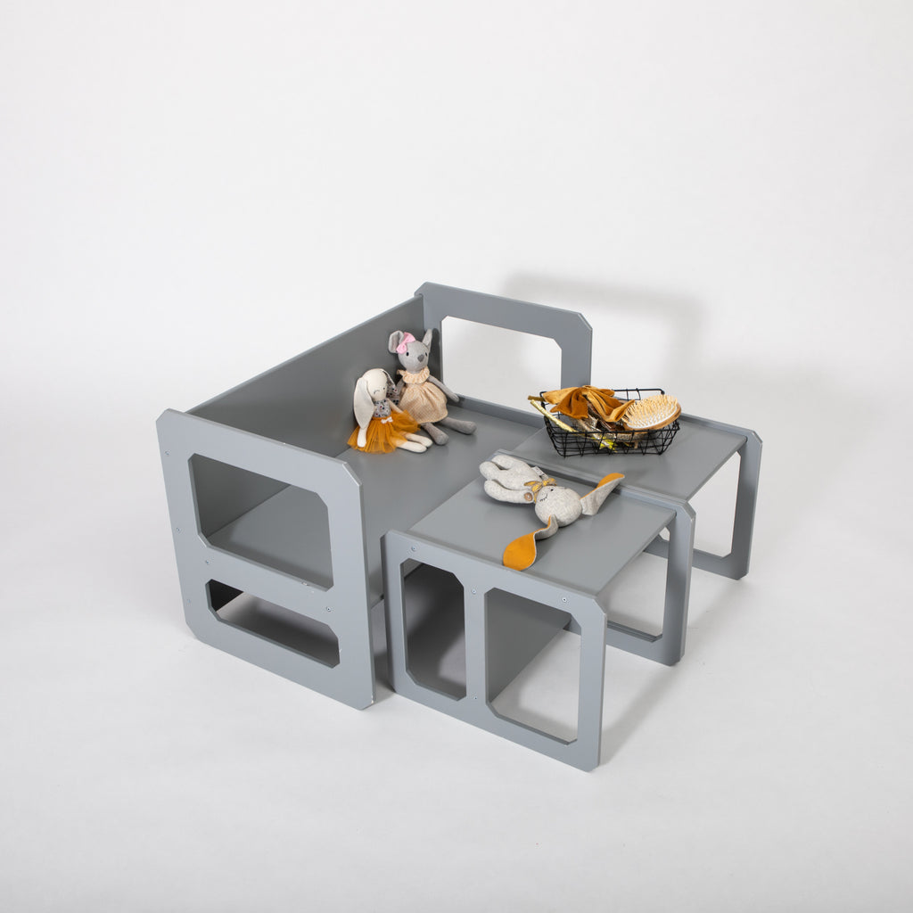 Kindertafel en stoel Montessori – met 2 stoelen – afbeelding 3