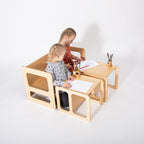 Kindertafel en stoel Montessori – met 2 stoelen – afbeelding 4
