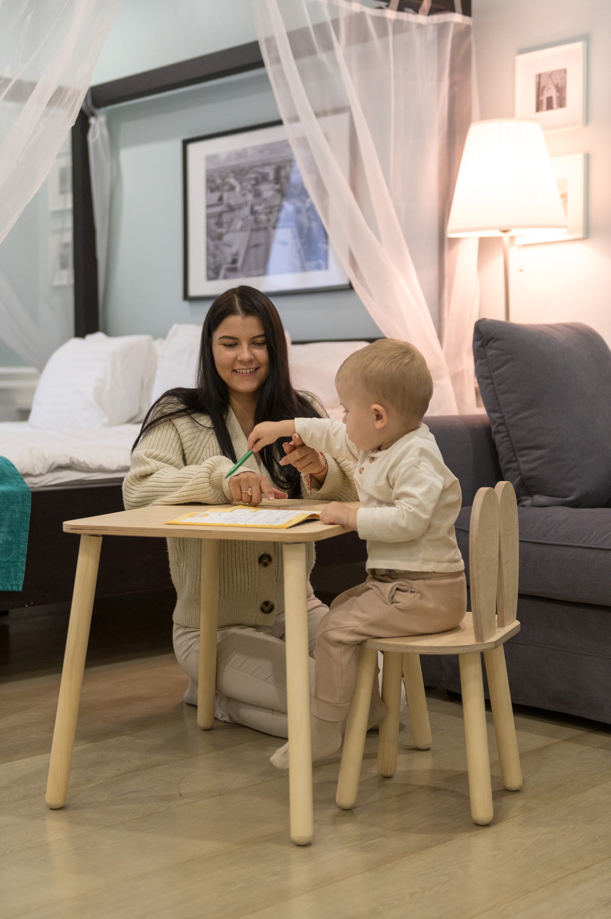 Kindertafel konijn – houten tafel in konijnenvorm – afbeelding 6