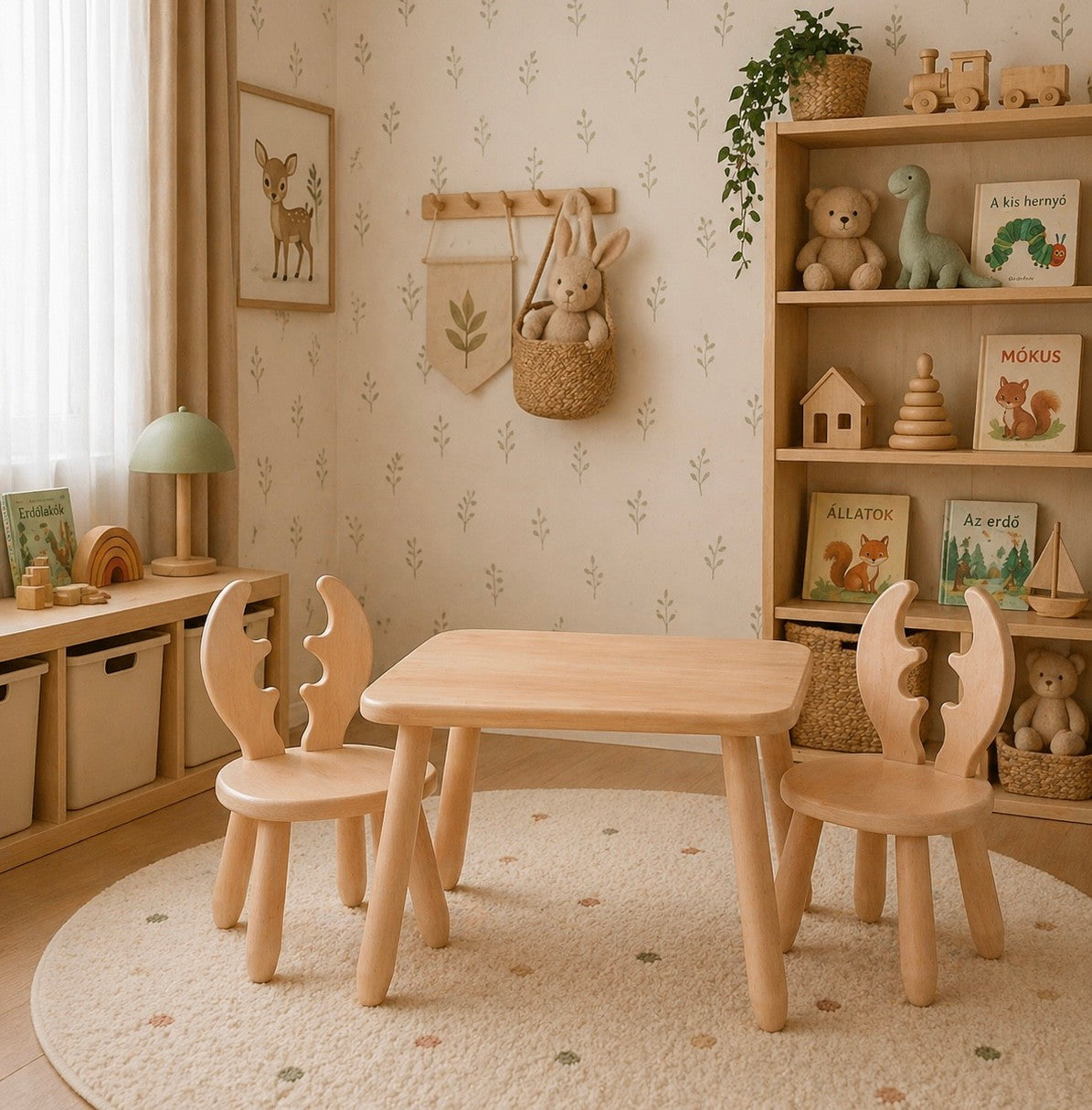Kindertafel met 2 Stoeltjes hert – afbeelding 2