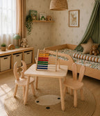 Kindertafel met 2 Stoeltjes hert en konijn – afbeelding 2