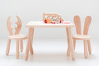 Kindertafel met 2 Stoeltjes hert en konijn – afbeelding 3