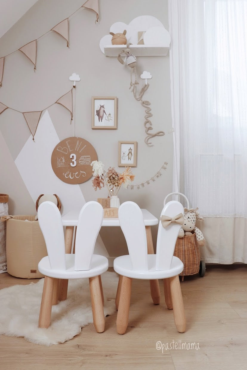 Kindertafel met 2 Stoeltjes konijn – afbeelding 4