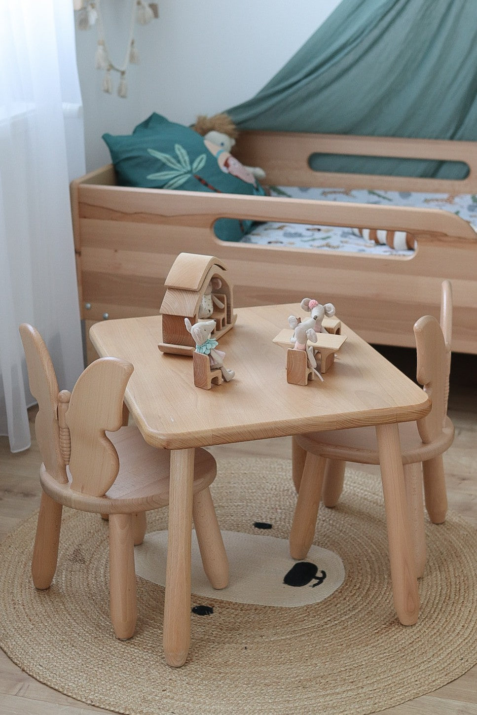 Kindertafel met 2 Stoeltjes vlinder – afbeelding 2