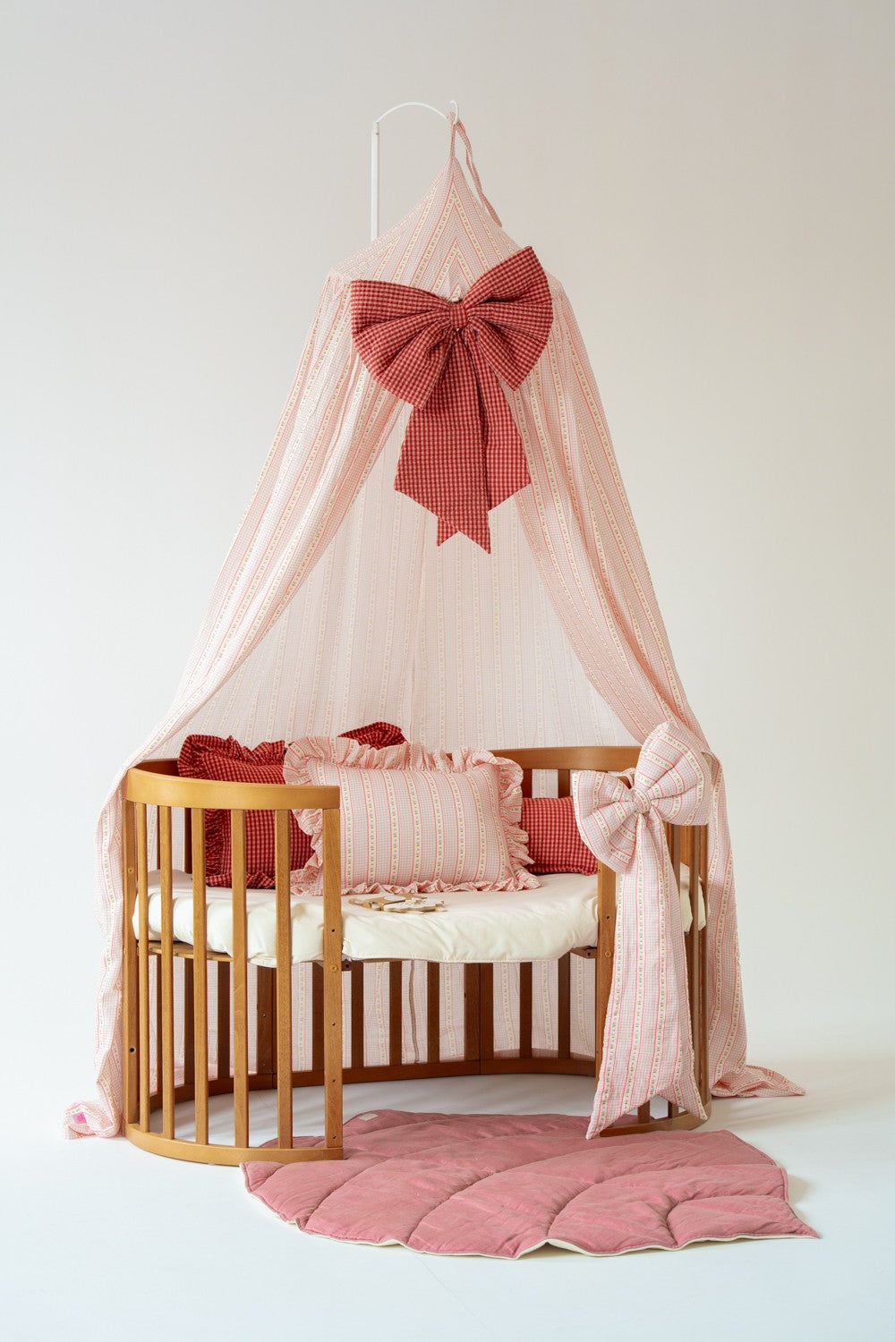 Klamboe kinderkamer katoen vintage roze – afbeelding 2