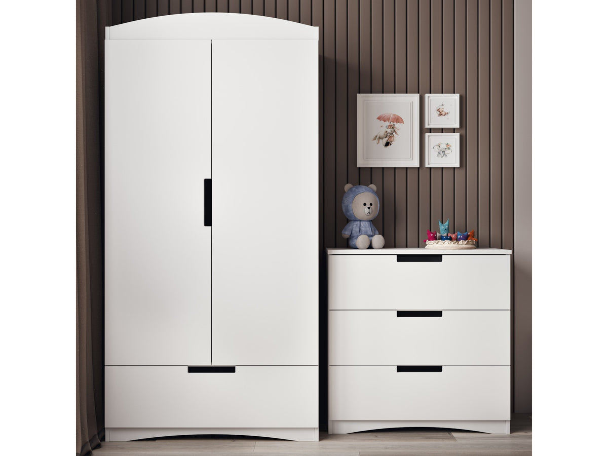 Kledingkast kinderkamer Classic wit – afbeelding 7