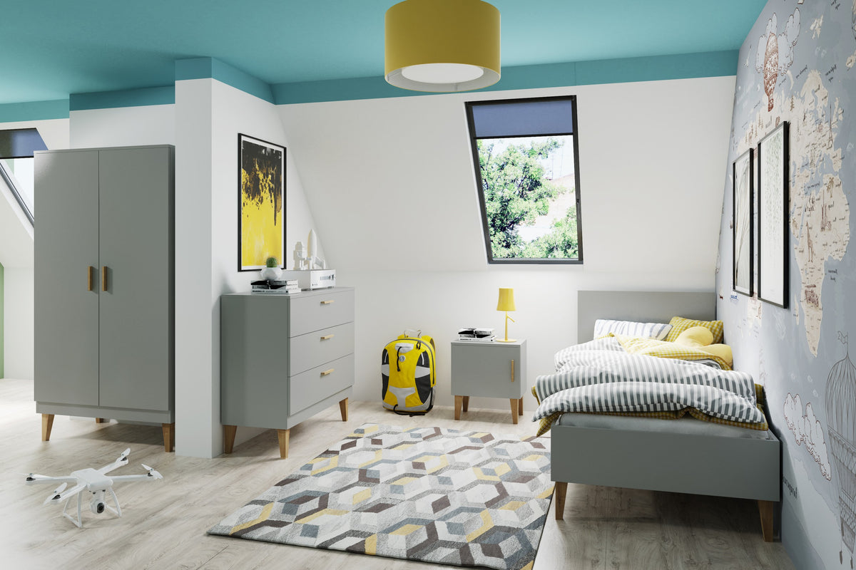 Kledingkast kinderkamer Kubi grijs – afbeelding 6